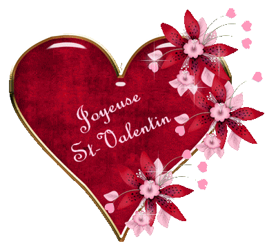 Gif animé joyeuse Saint Valentin coeur rouge